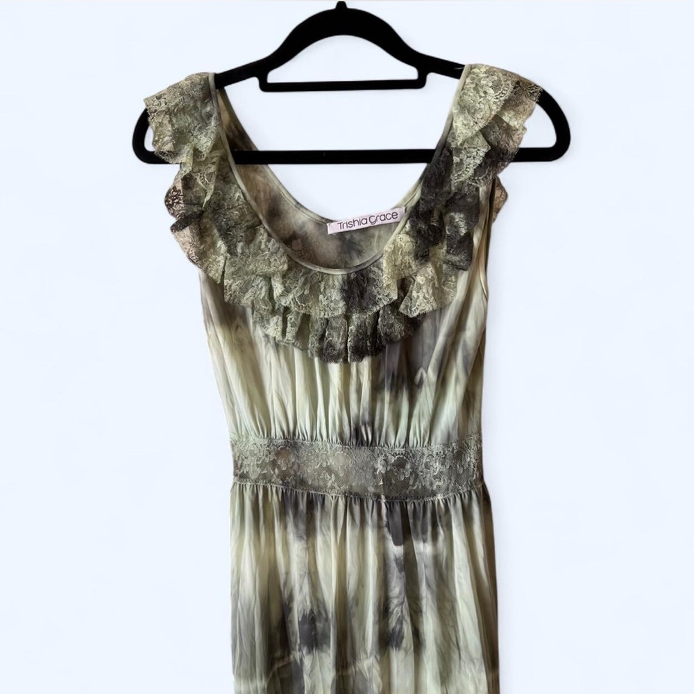Vintage Green Tie Dye Maxi Dress